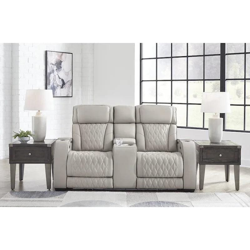  Boyington Gray Power Reclining Loveseat with Console - 75W x 40D x 44H