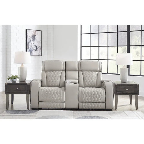  Boyington Gray Power Reclining Loveseat with Console - 75W x 40D x 44H