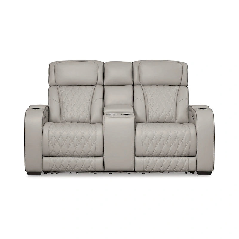 Boyington Gray Power Reclining Loveseat with Console - 75W x 40D x 44H