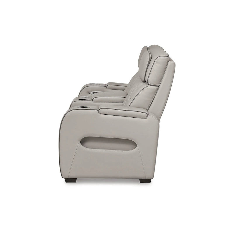 Boyington Gray Power Reclining Loveseat with Console - 75W x 40D x 44H
