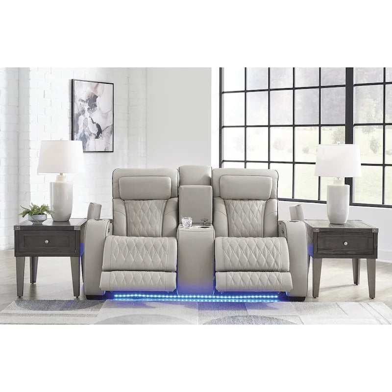 Boyington Gray Power Reclining Loveseat with Console - 75W x 40D x 44H