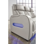 Boyington Gray Power Reclining Loveseat with Console - 75W x 40D x 44H