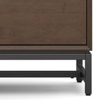 Devlin SOLID HARDWOOD 72 inch Wide Modern Industrial TV Media Stand in Walnut Brown For TVs up to 80 inches