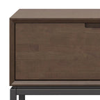 Devlin SOLID HARDWOOD 72 inch Wide Modern Industrial TV Media Stand in Walnut Brown For TVs up to 80 inches