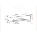 Devlin SOLID HARDWOOD 72 inch Wide Modern Industrial TV Media Stand in Walnut Brown For TVs up to 80 inches