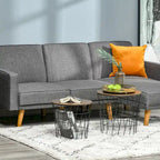 End Tables Set of 2, Nesting Tables with Storage, Round Accent Side Tables with Removable Top for Living Room, Bedroom