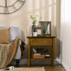 Side Table With Storage, Vintage End Table With Drawer And Open Shelf