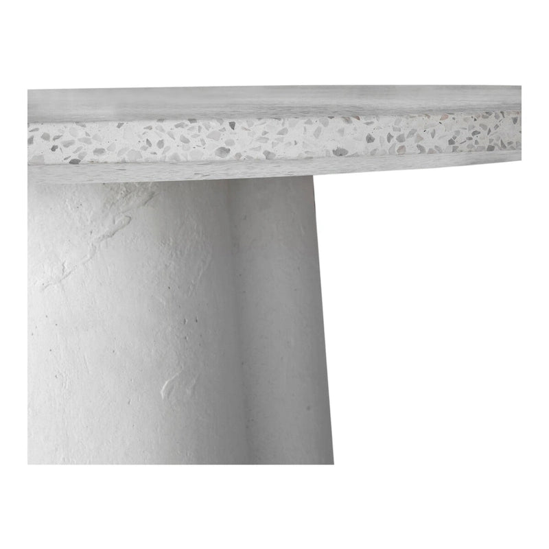 White Round Terrazzo Dining Table, Seats 4