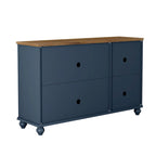 2-Piece Floral Storage Buffet Sideboard Set - 55 & 38 in Width - 55 & 38 in Width
