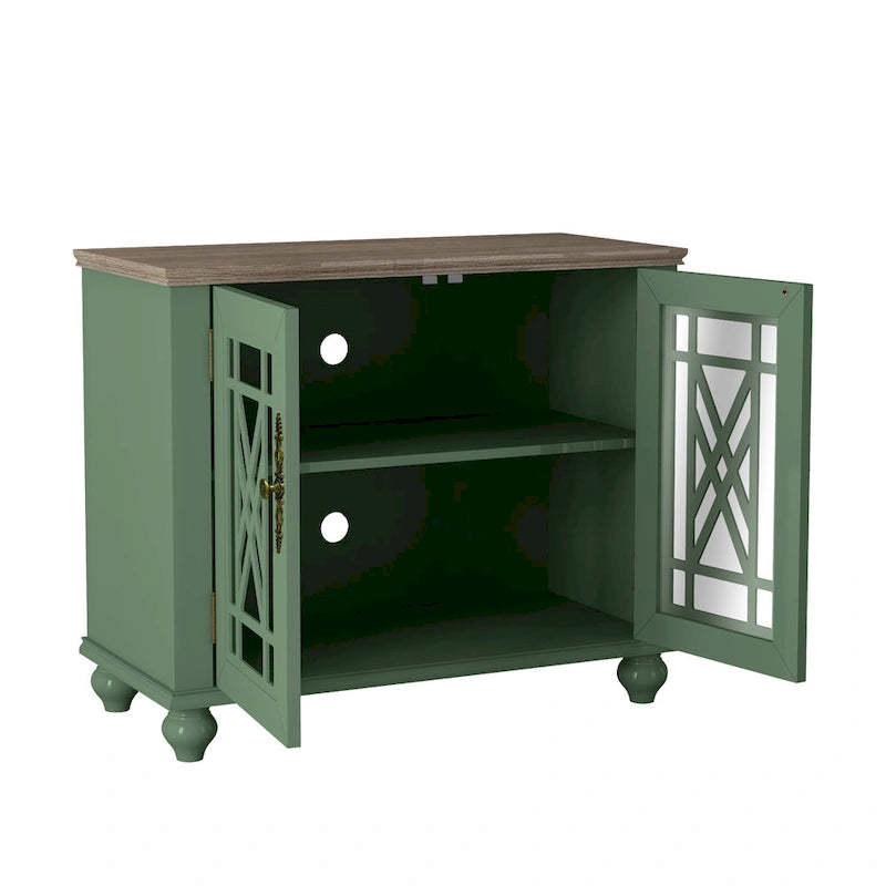 2-Piece Floral Storage Buffet Sideboard Set - 55 & 38 in Width - 55 & 38 in Width