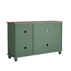 2-Piece Floral Storage Buffet Sideboard Set - 55 & 38 in Width - 55 & 38 in Width