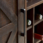 Barn Door Buffet Bar Cabinet with Wine Rack Sideboard Cabinet
