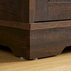 Barn Door Buffet Bar Cabinet with Wine Rack Sideboard Cabinet