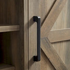 Barn Door Buffet Bar Cabinet with Wine Rack Sideboard Cabinet