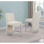 Best Quality Furniture Pleated Chrome Nailhead Trim Chair - N/A