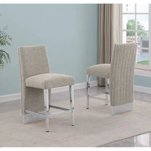 Best Quality Furniture Pleated Chrome Nailhead Trim Chair - N/A