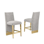 Best Quality Furniture Pleated Chrome Nailhead Trim Chair - N/A