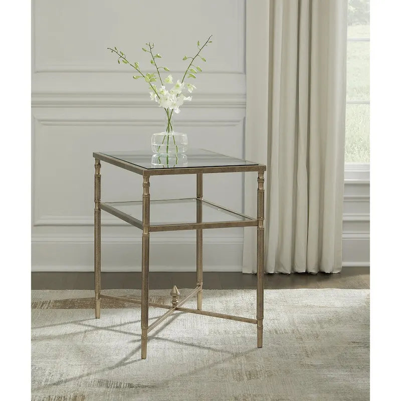  Cloverty Gold End Table - 25.75 W x 18 D x 26 H