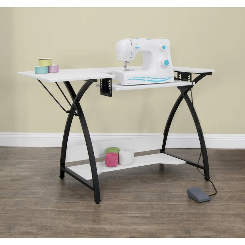 Sew Ready Comet Plus Black Metal Frame MDF Top Craft,Sewing, Office Table