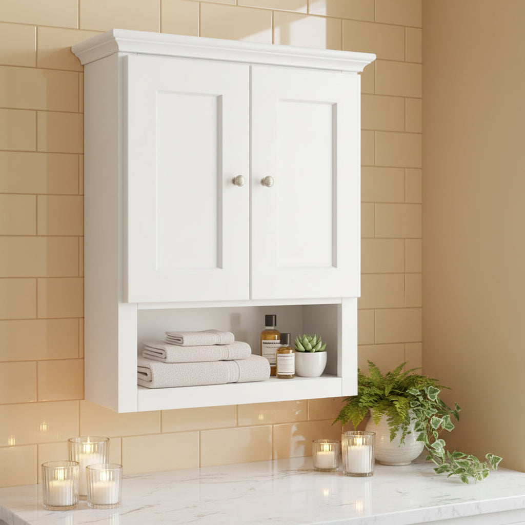 White Shaker Bathroom Wall Cabinet