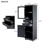 Tall Bathroom Storage Cabinet with Glass Doors