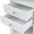 Tall Bathroom Storage Cabinet with Glass Doors