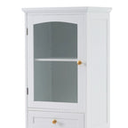 Tall Bathroom Storage Cabinet with Glass Doors