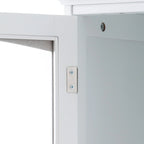 Tall Bathroom Storage Cabinet with Glass Doors