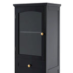 Tall Bathroom Storage Cabinet with Glass Doors